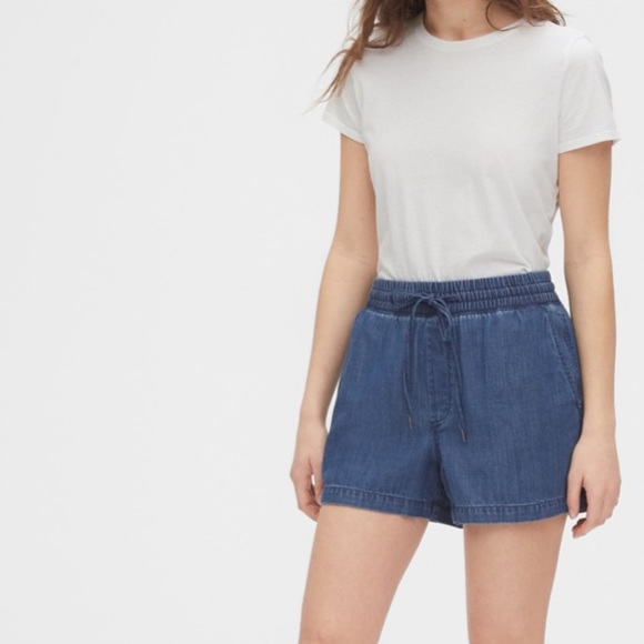 Indigo Twill Shorts pull on - Picture 5 of 7